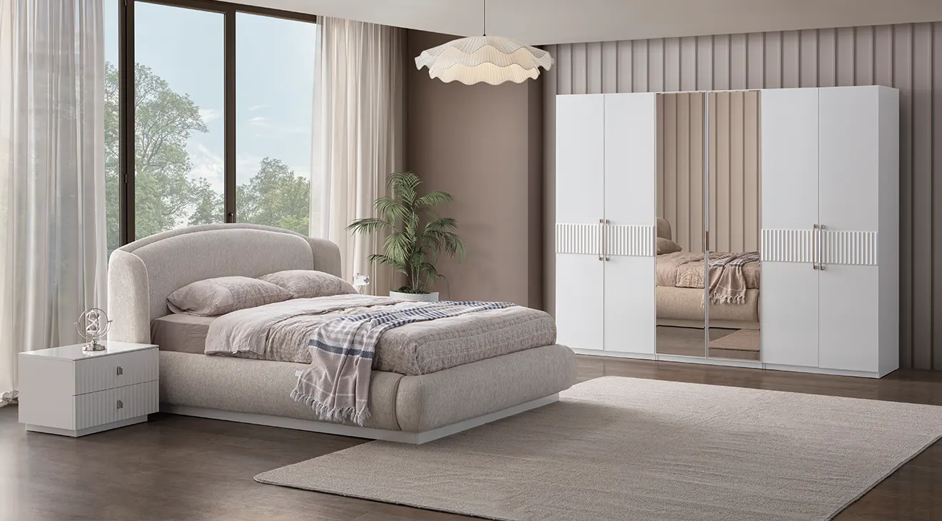 Bronz 6 Kapaklı Modern Yatak Odası Takımı